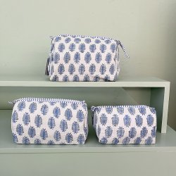 Kosmetiktaske, creme/turkis