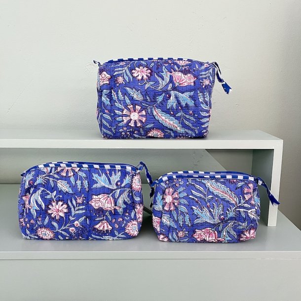 Kosmetiktaske, bl�/rosa