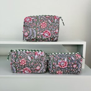 Kosmetiktaske, gr�n/bl�