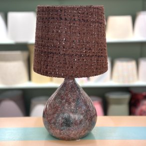 Bordlampe, keramik, dansk, bordo/grn