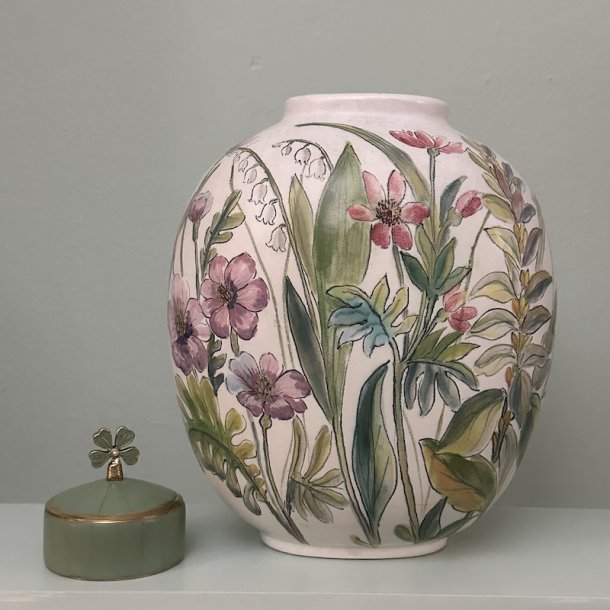 R�rstand vase, h�ndmalet, vintage