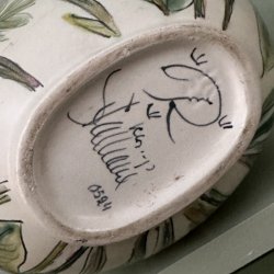 R�rstand vase, h�ndmalet, vintage