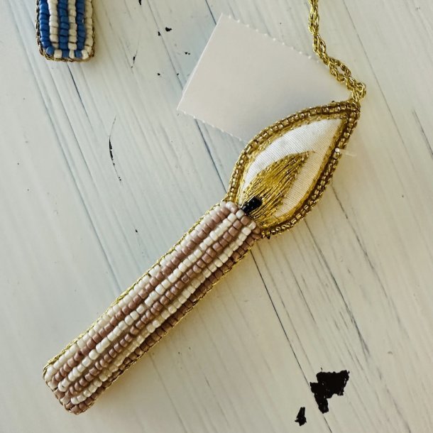 Julelys, beige/hvid