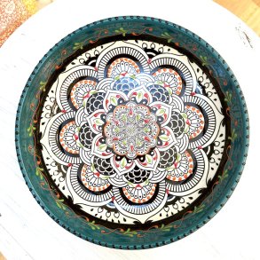 Gazania low bowl large, turkis m sort