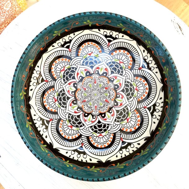 Gazania low bowl large, turkis m sort