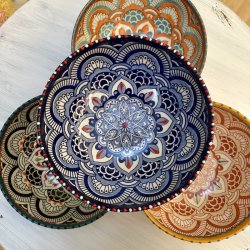 Gazania bowl medium, turkis m sort