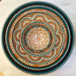 Gazania low bowl large, turkis