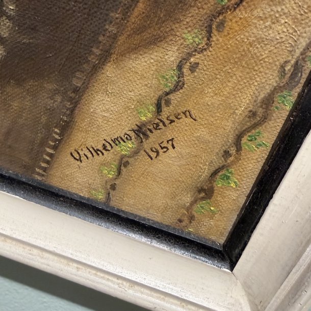 Maleri, tulipaner m hvid ramme