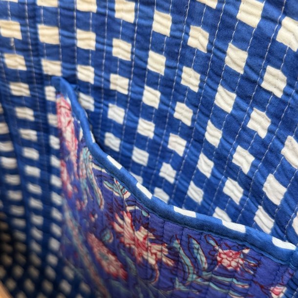 Quiltet taske, bl�/rosa