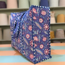 Quiltet taske, bl�/rosa