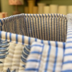 Quiltet taske, creme/turkis