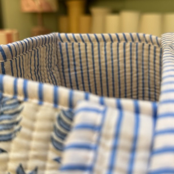 Quiltet taske, creme/turkis