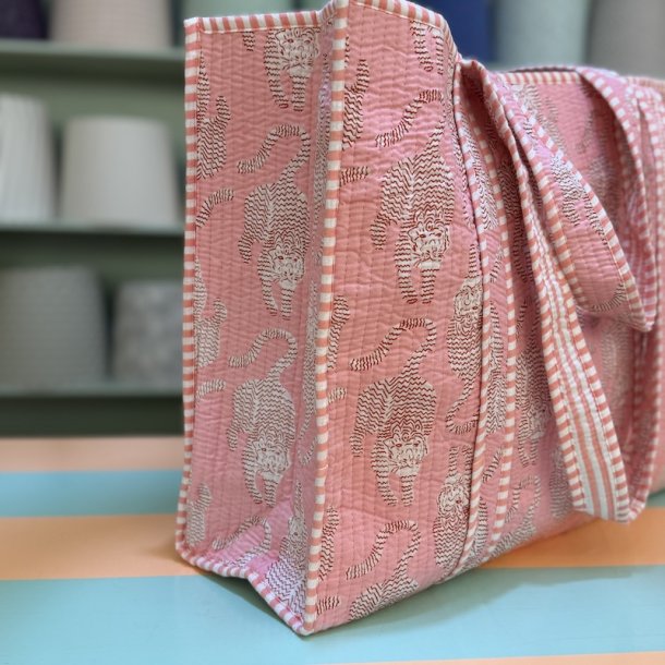 Quiltet taske, pink/r�d