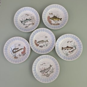 (1) 6 stk fiske frokost tallerkner, ( Salto ) 