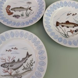 (1) 6 stk fiske frokost tallerkner, ( Salto ) 
