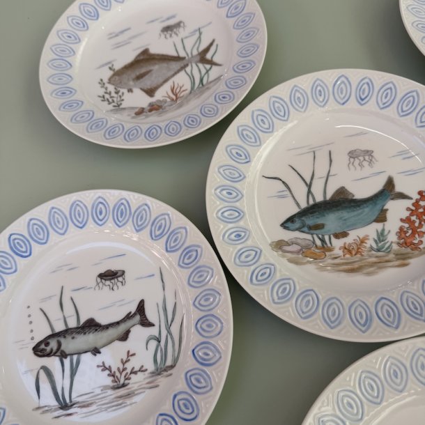 (2) 6 stk fiske frokost tallerkner, ( Salto ) 