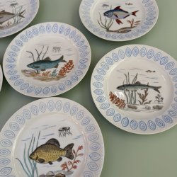 (2) 6 stk fiske frokost tallerkner, ( Salto ) 