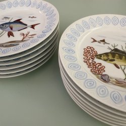 (2) 6 stk fiske frokost tallerkner, ( Salto ) 