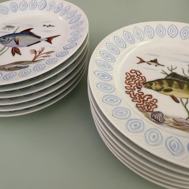 (2) 6 stk fiske frokost tallerkner, ( Salto ) 