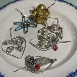 Gablonz vintage julepynt 24, guld