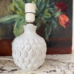 Bordlampe, hvid m blade