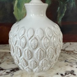 Bordlampe, hvid m blade