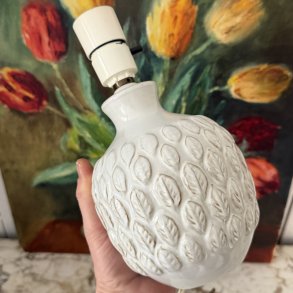 Bordlampe, hvid m blade