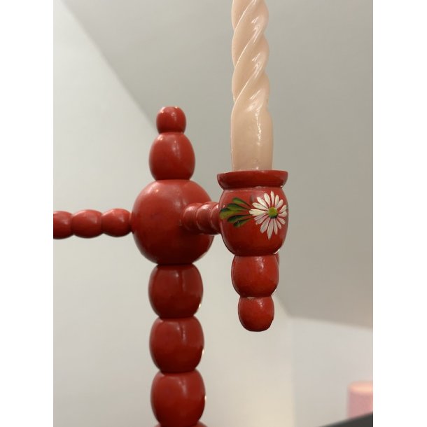 Trearmet lysestage, tr, rd