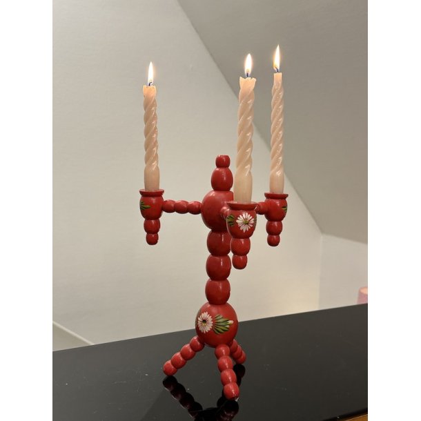 Trearmet lysestage, tr, rd