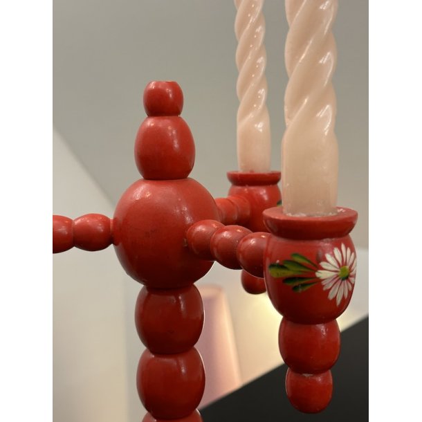 Trearmet lysestage, tr, rd