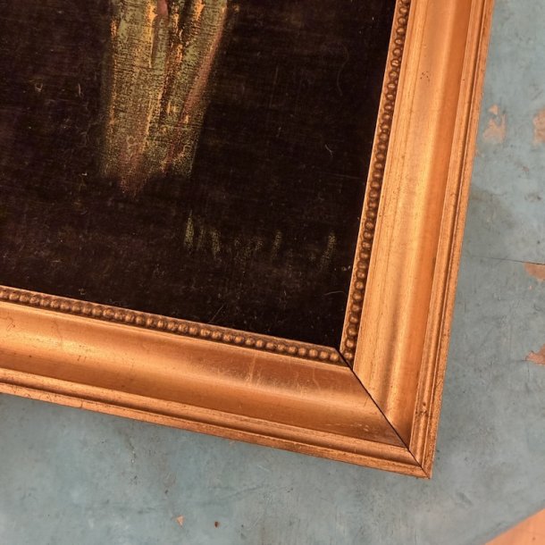 Billede, blomster p� velour