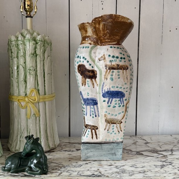 H�ndlavet vase, keramik