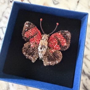 Scarlet Leafwing sommerfugl, broche