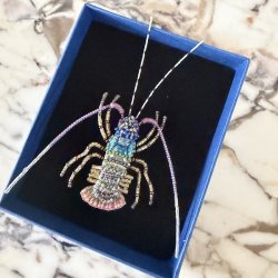 Ornated painted hummer, broche