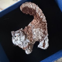 Fluffy cat, broche