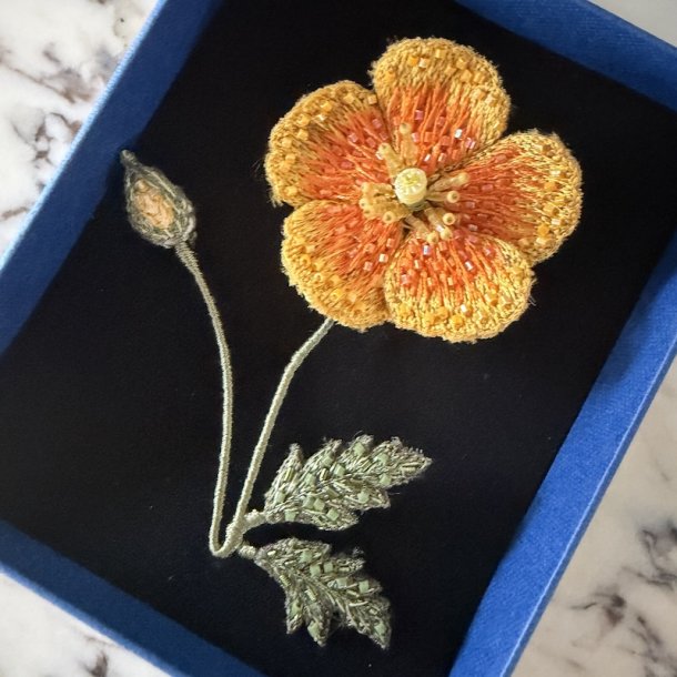 Golden valmue, broche