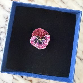 Rose pancy botton broche