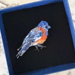 Eastern bluebird broche