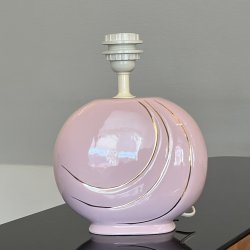 Bordlampe, lyserd m guldstriber