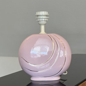 Bordlampe, lyserd m guldstriber