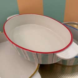 Ovalt ildfast fad