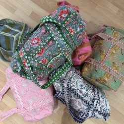 Rejsetaske, gr�n/bl�