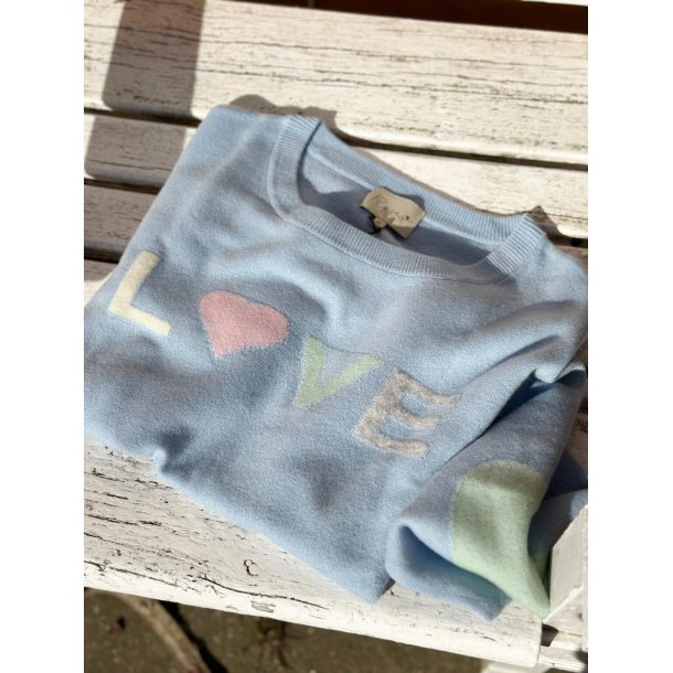 Cashmere knit, Multi love blue
