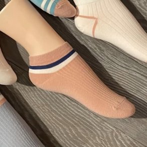 Strmper, kort, Rosa/hvid/bl