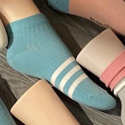 Strmper, kort, Turkis m 3 striber