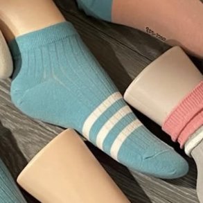 Strmper, kort, Turkis m 3 striber