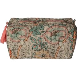 Kosmetiktaske, artisan, stvet turkis/gul, 3 strrelser