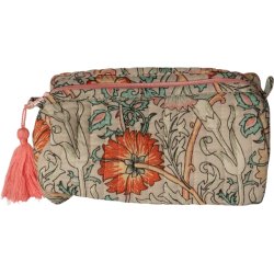 Kosmetiktaske, artisan, stvet turkis/gul, 3 strrelser