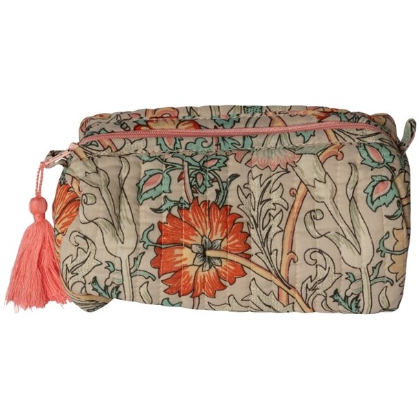 Kosmetiktaske, artisan, stvet turkis/gul, 3 strrelser