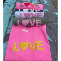 Love t-shirt, Turkis/brun